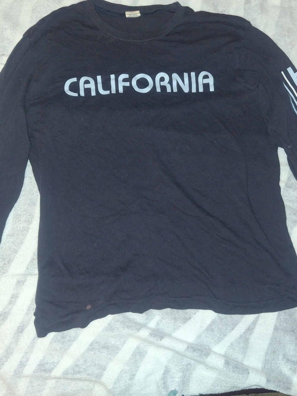 Hollister Navy Blue Long Sleeve 'California' Graphic Tee